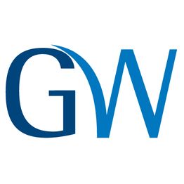 Logo mit den Buchstaben "GW" in Blau auf weißem Hintergrund.