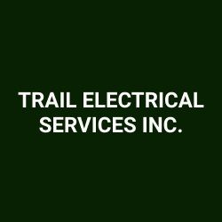 "White text 'Trail Electrical Services Inc.' on a dark green background."