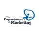 Logo of The Department of Marketing with an abstract blue figure on the right.
