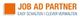 Logo: Orange Quadrat links, Text: "JOB AD PARTNER – Easy Schalten | Clever Verwalten".