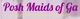 Text logo: "Posh Maids of Ga," subtitled "Luxury Apartment Cleaning" on a light purple background.