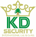 Logo von KD Security mit Krone und Baum, Text "International Ltd. & Co KG".