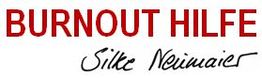 "Burnout Hilfe Schriftzug mit Signatur: Silke Neumaier."