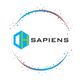 Logo with "Sapiens" text and geometric design encircled by dotted gradient ring.