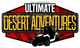 Text "Ultimate Desert Adventures" with an off-road vehicle silhouette on a red and black background.