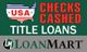 USA Checks Cashed and Title Loans with LoanMart logo on a green and gray background.