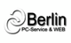 Logo mit Text "Berlin PC-Service & WEB" und zwei ineinander verschlungenen Kreisen links daneben.