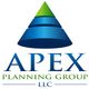 Logo with a blue and green pyramid, text "APEX Planning Group LLC" below.