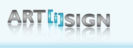 Logo mit Text "ART[i]SIGN" auf hellem Hintergrund.