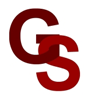 Logo mit ineinander greifenden Buchstaben "G" und "S" in dunklem Rot.