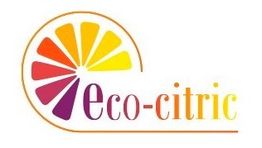 Logo de Eco-citric con un diseño cítrico en colores cálidos.