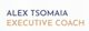 Texto: "Alex Tsomaia, Executive Coach" en fondo blanco.