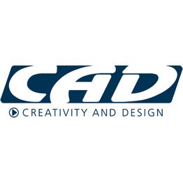 Logo mit den Buchstaben CAD und dem Text "Creativity and Design" darunter.