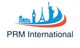 Logo of PRM International featuring global landmarks in blue and red.