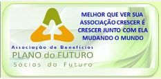 Logo da associação com slogan: "Melhor que ver crescer é crescer junto mudando o mundo".