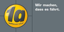 Rundes gelbes Logo mit "1a Autoservice" und Text: "Wir machen, dass es fährt."