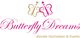 Logo von "Butterfly Dreams" in Pink und Gold mit Text "stilvolle Hochzeiten & Events".