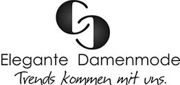 Logo mit zwei verschlungenen C's, Text: "Elegante Damenmode - Trends kommen mit uns".