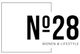Logo met tekst "No. 28 Wonen & Lifestyle" in zwart-wit.