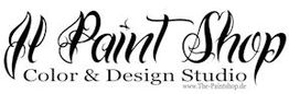 Logo mit "Paint Shop Color & Design Studio" in künstlerischer Schrift.