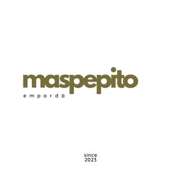 Texto en tipografía moderna: "maspepito empordà" y "since 2023" en el centro de la imagen.