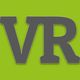 Grauer Schriftzug "VR" auf hellgrünem Hintergrund.