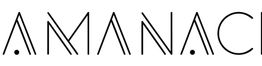Schwarzer Text "AMANAC" auf weißem Hintergrund mit stilisierten A-Buchstaben.