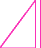 Pinkes rechtwinkliges Dreieck mit weißem Hintergrund.