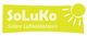 Gelbes Logo mit Text "SoLuKo" und "Solare Luftkollektoren" neben einer stilisierten Sonne.