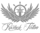 Logo mit Anker und Flügel, darunter der Schriftzug "Rostock Tattoo" in dekorativer Schriftart.