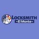 Logo of "Locksmith El Monte" with a worker holding a key, stars, and stripes.