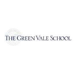 The Green Vale School logo with blue text and a faint emblem in the background.