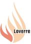 Logo mit stilisierter Flamme und dem Text "Loverre" in Schwarz.