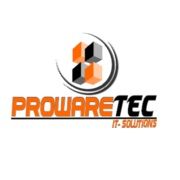 Logo mit orange-schwarzem Text: "PROWARETEC IT-SOLUTIONS" und grafischen Würfeln darüber.