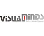 Logo mit Schriftzug "VISUAL MINDS - Soft- & Hardware Lösungen".