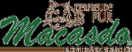 Logo mit Katze und Text: "Macasdo Kleintierkäfige & Zubehör".