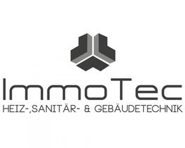 Logo von ImmoTec: Heiz-, Sanitär- & Gebäudetechnik mit stilisiertem dreifachem Pfeilsymbol.