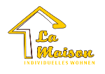 Logo von "La Maison", gelbes Dreieckshaus, Text "Individuelles Wohnen".