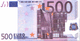 500-Euro-Banknote, Vorderseite mit europäischer Architektur und Sicherheitsmerkmalen.