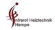 Logo von Infrarot Heiztechnik Hempe mit abstraktem rotem Design und Firmenname.