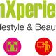SlimXperience logo met symbolen: appel, weegschaal, persoon bij scherm en kussende lippen.