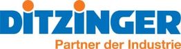 Logo mit blauem "DITZINGER" und orangefarbenem Text "Partner der Industrie".
