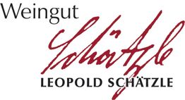 Logo des Weinguts Leopold Schätzle mit schwarzer und roter Schrift.