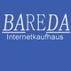 Blauer Hintergrund mit weißem Text: „BAREDA Internetkaufhaus“.