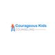 Logo for Courageous Kids Counseling with a ladder and an orange figure climbing.