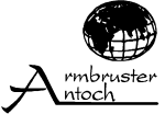 Logo mit Weltkugel und Text "Armbruster Antoch" in stilisierter Schrift.