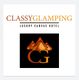 "Classy Glamping logo with luxury tent image and initials CG in orange and black."