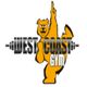 Logo van West Coast Gym met een illustratie van een gele beer en gewichten.