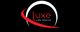 Red and white Luxe Limo Service logo on a black background.