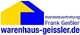 Logo: Gelbes und blaues Haus. Text: Handelsvertretung Frank Geißler, warenhaus-geissler.de
